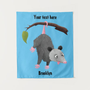 Niedliches lustiges Opossum aus Cartoon Wandteppich