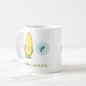 Niedliches lustiges Punny Mais-Konzentrat Kaffeetasse (Vorderseite Links)