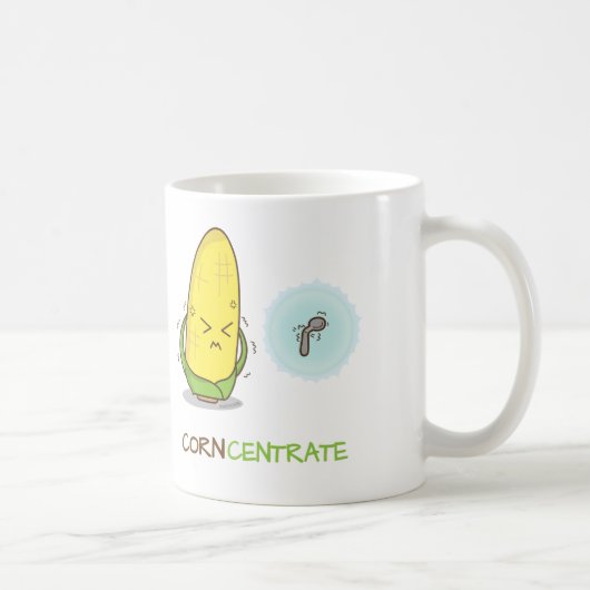Niedliches lustiges Punny Mais-Konzentrat Kaffeetasse (Rechts)
