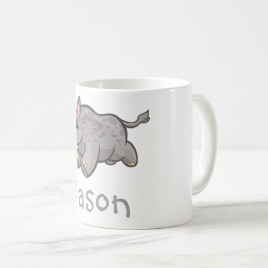 Niedliches lustiges Rhino-Tier-Dschungel-Tier Kaffeetasse (VorderseiteRechts)