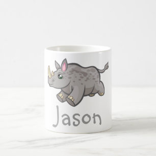 Niedliches lustiges Rhino-Tier-Dschungel-Tier Kaffeetasse