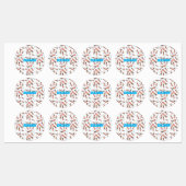 Niedliches, lustiges Rosa-Tintenfisch-Cartoon-Must Etiketten (Blatt)