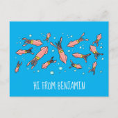 Niedliches, lustiges Rosa-Tintenfisch-Cartoon-Must Postkarte (Vorderseite)