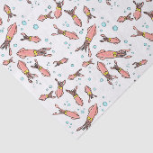 Niedliches, lustiges Rosa-Tintenfisch-Cartoon-Must Seidenpapier (Ausschnitt)