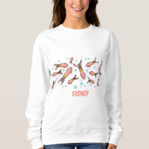 Niedliches, lustiges Rosa-Tintenfisch-Cartoon-Must Sweatshirt