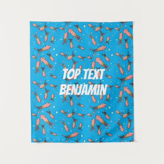 Niedliches, lustiges Rosa-Tintenfisch-Cartoon-Must Wandteppich (Vorderseite)