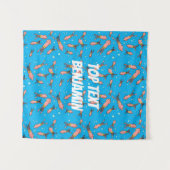 Niedliches, lustiges Rosa-Tintenfisch-Cartoon-Must Wandteppich (Vorderseite (Horizontal))