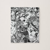 Niedliches, lustiges, schwarz-weißes Puzzle (Vertikal)