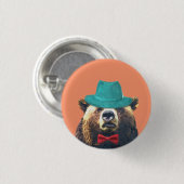 Niedliches lustiges Tier des Bären Wald Button (Vorne & Hinten)