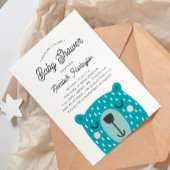 Niedliches lustiges Tier für Junge. Blauer Bärenju Einladung