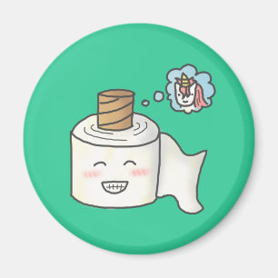 Niedliches lustiges Toilettenpapier, das Unicorn Magnet