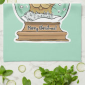 Niedliches lustiges Weihnachtskatzen-Name-Handtuch Geschirrtuch (Gefaltet)