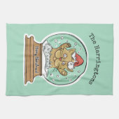 Niedliches lustiges Weihnachtskatzen-Name-Handtuch Geschirrtuch (Horizontal)