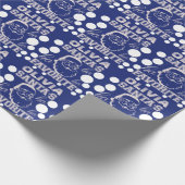 Niedliches lustiges Weihnachtsmann Blau Geschenkpapier (Ecke)