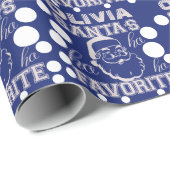 Niedliches lustiges Weihnachtsmann Blau Geschenkpapier (Rolleneckpunkt)