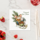 Niedliches, lustiges Weihnachtsmäuse Winter Custom Serviette (Beispiel)