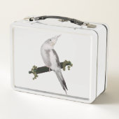 Niedliches Lutino Cockatiel Bird Ivy Pere Tier Metall Brotdose (Rückseite)