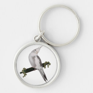 Niedliches Lutino Cockatiel Bird Ivy Pere Tier Schlüsselanhänger