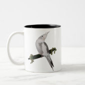 Niedliches Lutino Cockatiel Bird Ivy Pere Tier Zweifarbige Tasse (Links)
