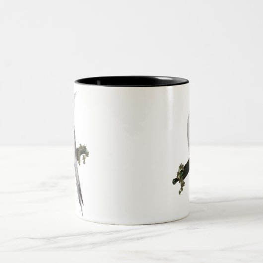 Niedliches Lutino Cockatiel Bird Ivy Pere Tier Zweifarbige Tasse (Mittel)