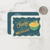 Niedliches Mac-ausgeprägtes Mac & Cheese-Klassenzi Mitteilungskarte (Vorderseite/Rückseite Beispiel)