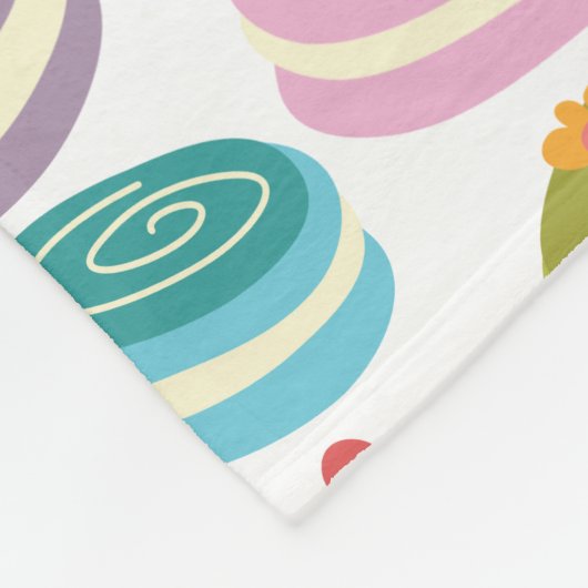 Niedliches Macarons Muster Fleecedecke (Ecke)
