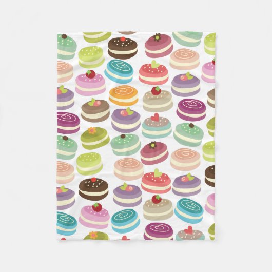 Niedliches Macarons Muster Fleecedecke (Vorderseite)