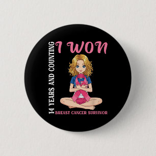 Niedliches Mädchen 14 Jahre und zählen ich gewann Button