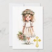 Niedliches Mädchen 1. Kommune Einladung (Rückseite)