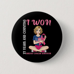 Niedliches Mädchen 27 Jahre und zählen ich gewann Button