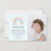 Niedliches Mädchen Abstrakter Regenbogen jedes Alt Dankeskarte (Vorderseite)