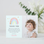 Niedliches Mädchen Abstrakter Regenbogen jedes Alt Dankeskarte (Stehend Vorderseite)