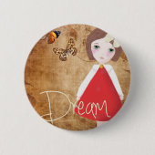 Niedliches Mädchen-Abzeichen, wunderliche Kunst, Button (Vorderseite)