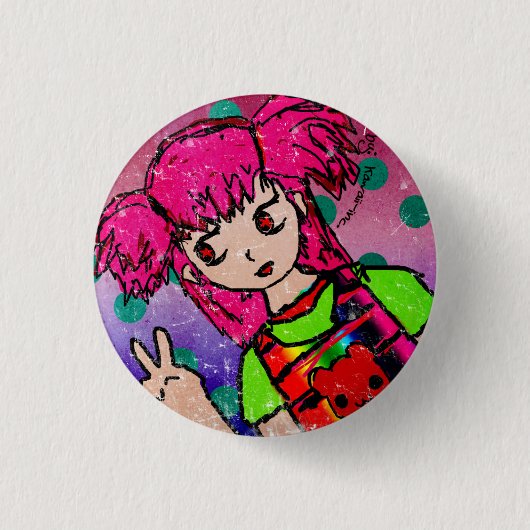 Niedliches Mädchen! Button (Vorderseite)