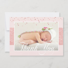 Niedliches Mädchen DANKE IHNEN Rosa Rose Glitzer | Ankündigung