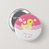 Niedliches Mädchen-Ducky Baby-Gummidusche Button (Vorne & Hinten)