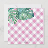 Niedliches Mädchen Einladung Tropische Wasserfarbe (Rückseite)