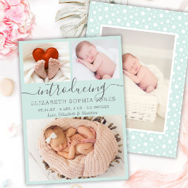 Niedliches Mädchen Geburtshaus Ankündigung Aqua Fo