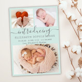 Niedliches Mädchen Geburtshaus Ankündigung Aqua Fo