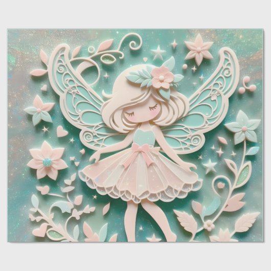 Niedliches Mädchen Geschenkpapier (Flach)