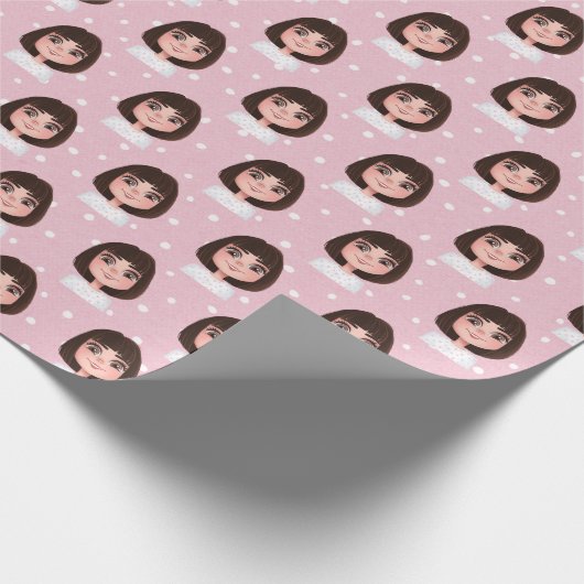 Niedliches Mädchen Geschenkpapier (Ecke)