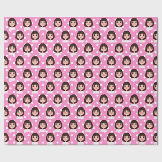 Niedliches Mädchen Geschenkpapier (Flach)