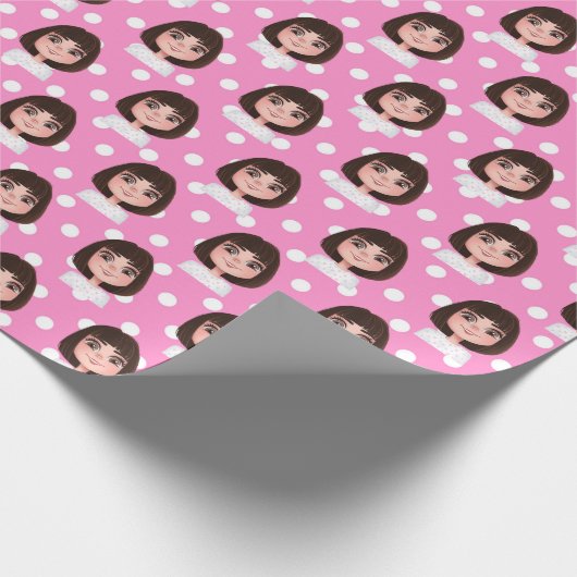 Niedliches Mädchen Geschenkpapier (Ecke)