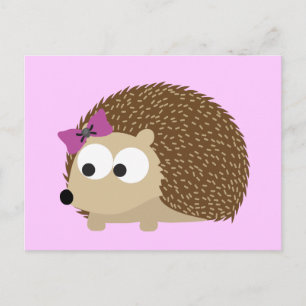 Niedliches Mädchen Igel Postkarte