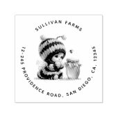 Niedliches Mädchen in Bee Costume mit Honey-Adress Permastempel (Design)