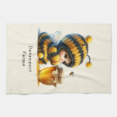 Niedliches Mädchen in BienenKostüm mit Honig Geschirrtuch (Horizontal)