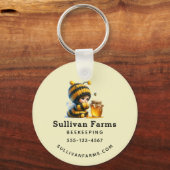 Niedliches Mädchen in Bienenkostüm mit Honiggeschä Schlüsselanhänger (Vorderseite)