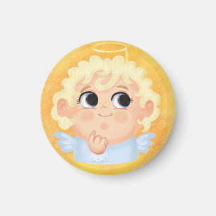 Niedliches Mädchen in einem angel Halloween Kostüm Magnet