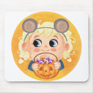 Niedliches Mädchen in einem maurischen Halloweenko Mousepad