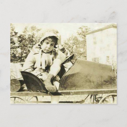 Niedliches Mädchen in einer Paddel-Postkarte Postkarte (Vorderseite)